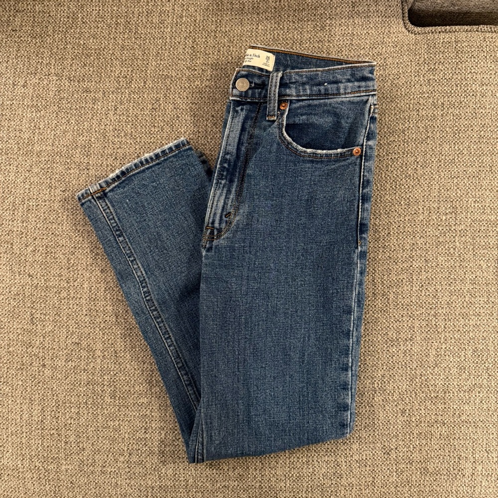 Abercrombie the ankle straight ultra high rise
